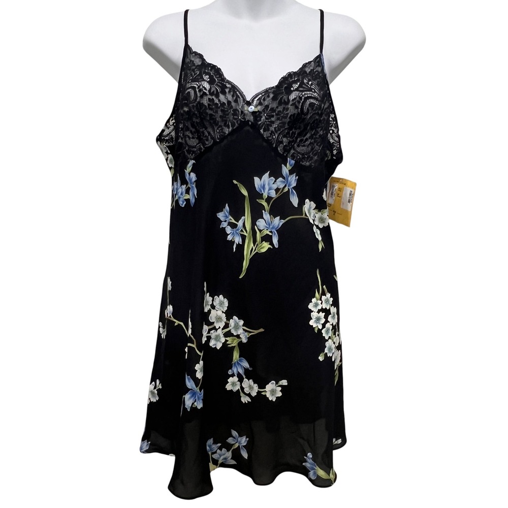 Oscar de la Renta Pink Label Autumn Nights Floral Lace Chemise Nightgown XL NEW